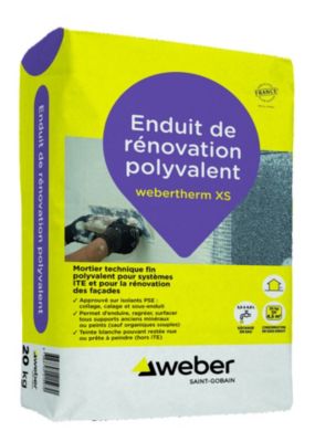 Enduit de rénovation polyvalent Webertherm XS 20kg