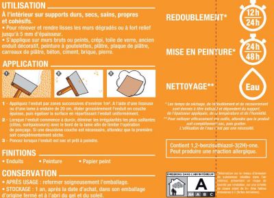 Enduit de rénovation Toupret prêt à l'emploi 20kg