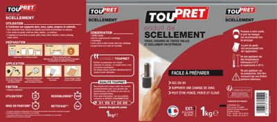 Enduit de scellement extérieur poudre blanc Toupret 1kg