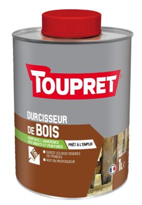 Enduit de traitement durcisseur de bois liquide transparent 1 L Toupret