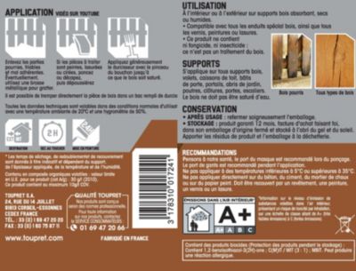 Enduit de traitement durcisseur de bois liquide transparent 1 L Toupret