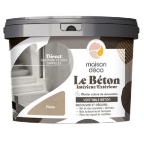 Enduit décoratif Le béton intérieur, extérieur Maison déco beige pierre 5kg