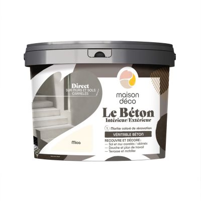 Enduit décoratif Le béton intérieur, extérieur Maison déco blanc mica 5kg