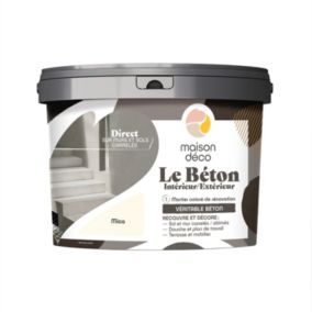 Enduit décoratif Le béton intérieur, extérieur Maison déco blanc mica 5kg