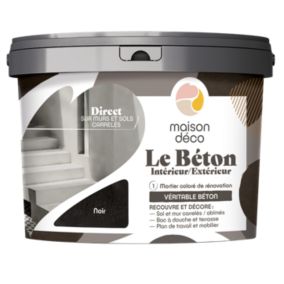 Enduit décoratif Le béton intérieur, extérieur Maison déco noir 5kg