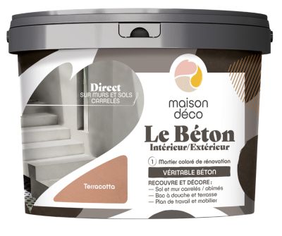 Enduit décoratif Le béton intérieur, extérieur Maison déco terracotta 5kg