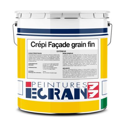 Enduit façade, crepi grains fins extérieur, renforce les murs, masque les défauts, application rouleau, prêt à l'emploi ECRAN 77-2