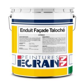 Enduit façade taloché hydrofuge, protection mur extérieur, renforce les murs, masque les défauts, prêt à l'emploi ECRAN 77-25 Kg-B