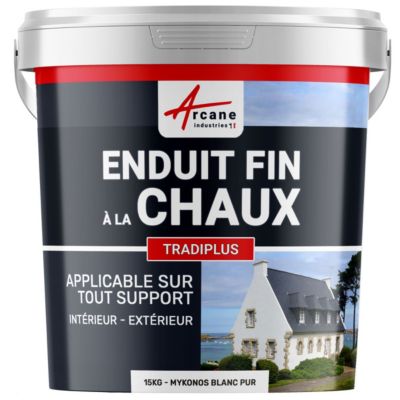 Enduit fin à la chaux - TRADIPLUS Mykonos Blanc Pur - 15 kg (jusqu'à 14 m²) - ARCANE INDUSTRIES
