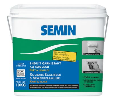 Enduit Garnissant au Rouleau Semin, Rénovation des Supports très Endommagés, Seau de 10 kg