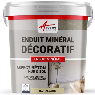Enduit Minéral Aspect Béton Mur et Sol Albatre - 4 kg - ARCANE INDUSTRIES