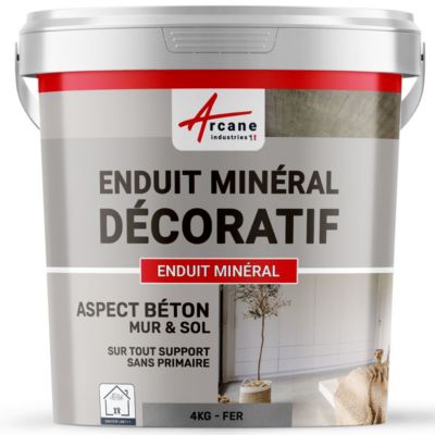 Enduit Minéral Aspect Béton Mur et Sol Fer - 4 kg - ARCANE INDUSTRIES