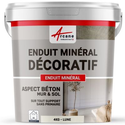 Enduit Minéral Aspect Béton Mur et Sol Lune - 4 kg - ARCANE INDUSTRIES