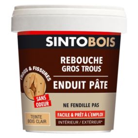 Enduit pâte rebouche gros trous Sintobois bois clair 1kg