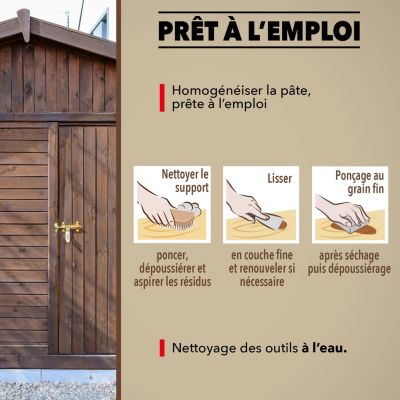 Enduit pâte rebouche gros trous Sintobois bois clair 330g