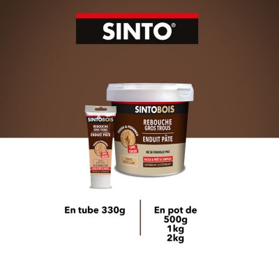 Enduit pâte rebouche gros trous Sintobois bois clair 330g