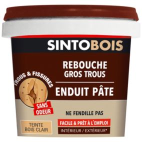 Enduit pâte rebouche gros trous Sintobois bois clair 500g