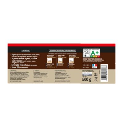 Enduit pâte rebouche gros trous Sintobois bois clair 500g