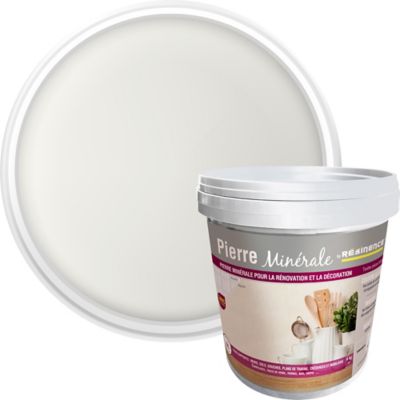 Enduit pierre minérale Résinence blanc 4kg