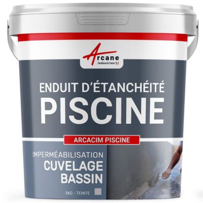 Enduit Piscine Hydrofuge - Etanchéité Piscine & Cuvelage : ARCACIM PISCINE Gris - 5 kg - ARCANE INDUSTRIES
