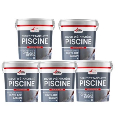 Enduit Piscine Hydrofuge - Etanchéité Piscine & Cuvelage : ARCACIM PISCINE Gris - Offre Spéciale : 5 x 25 Kg - ARCANE INDUSTRIES