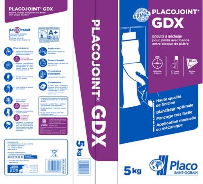 Enduit Placojoint GDX poudre 5kg Saint Gobain