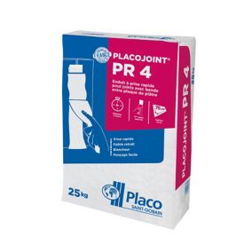 Enduit plaques de plâtre Placo Placojoint PR4 25kg