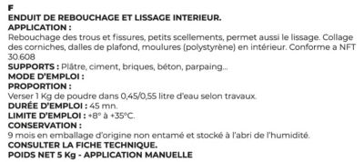 Enduit polyvalent intérieur Semin reboucheur lisseur 1,5 kg