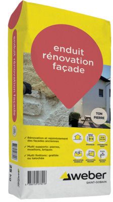 Enduit rénovation façade - ton pierre Weber 25kg