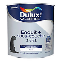 Enduit + Sous couche 2 en 1 pour murs et plafonds toutes pièces Dulux Valentine blanc 2,5L