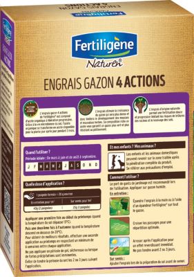 Engrais gazon 4 actions 98m² 2,45kg Fertiligène