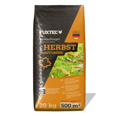 Engrais gazon automne FUXTEC FX-RDH20 enrichi en potassium sac 20 kg pour 1000 m2 granulés solubles fabrication allemande