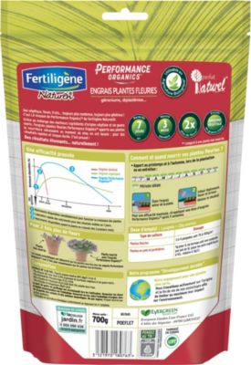 Engrais plantes fleuries Fertiligène Naturen Performance organics 700g