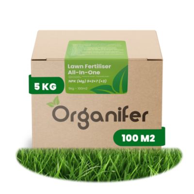 Engrais pour Gazon Tout-en-Un - 5 kg pour 100 m2 - Organifer