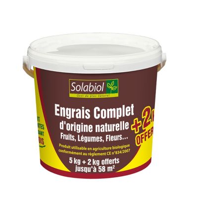 Engrais universel complet UABS Solabiol 7kg (5 + 2kg offerts)