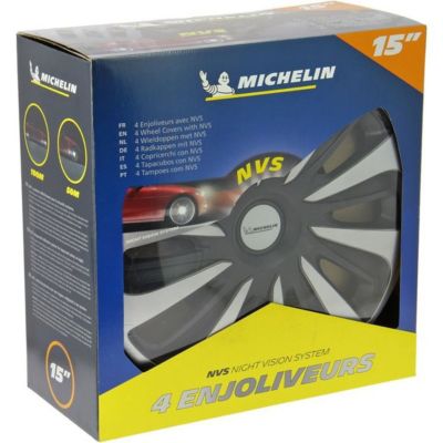 Enjoliveurs 15" Michelin NVS 3D Black Edition lot de 4 ABS bicolore laqué