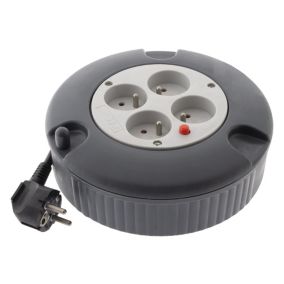Enrouleur 4 prises 4m + coupe-circuit Zenitech