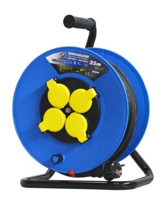 Enrouleur 4 prises-h07rn-3g2.5mm²-25M -I-watts Pro