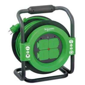 Enrouleur 40m H07RNF 4 prises (IP44) - Schneider
