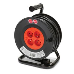 Enrouleur bricolage, 4 prises, 25 mètres, 3G1.5mm2, NF