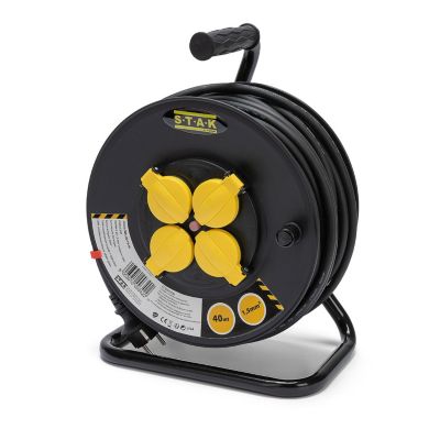 Enrouleur chantier, 4 prises, H07RN-F3G1.5MM2, 25M , NF,CE - IP44