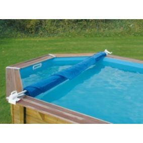 Enrouleur de bâche amovible pour piscine hors-sol bois
