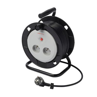 Enrouleur de bricolage H05VVF 3G1mm² 2 prises 15m