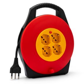 Enrouleur de câble domestique 4 prises, câble H05VV-F3G1.0MM2, 10M, CE