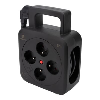 Enrouleur de câble électrique Jacobsen 4 prises 5m noir