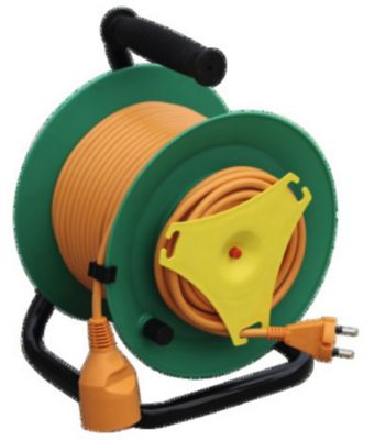 Enrouleur de jardin 25 m orange et vert