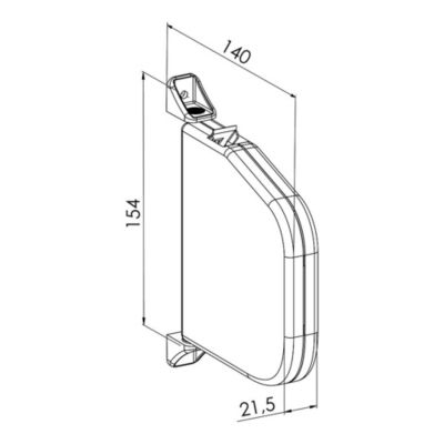 Enrouleur de sangle arrondi pour volet roulant avec sangle de 5,5 m - blanc