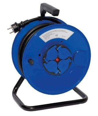 Enrouleur De Câble MutecPower 25 M Avec Rallonge Schuko - Prise Plate Rabattable, H05VV-F 3G1.5, 16A/250V - Vert, Portable, Montable Au Mur