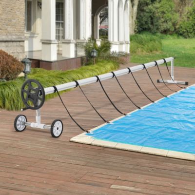 Enrouleur pour bâche de piscine Amorgo à longueur réglable 300-630 cm en.casa