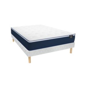 Ensemble 120 x 190 cm sommier + matelas ressorts ensachés et surmatelas intégré ép.24cm - ALTIER de YSMÉE